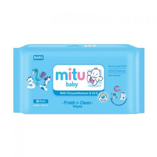 Mitu Wipes Regular Fresh & Clean 20s Blue | Shopee Indonesia