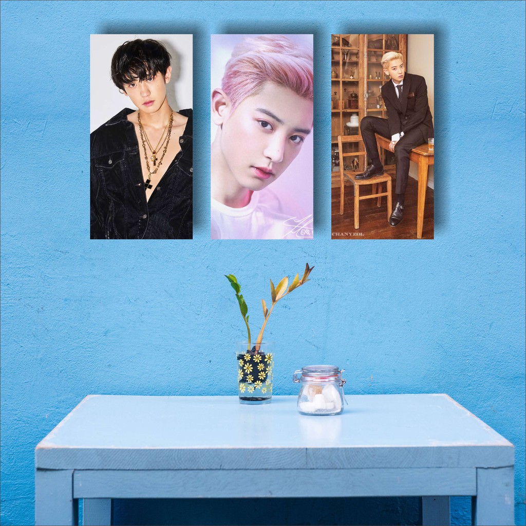 Walldecor EXO Chanyeol Ukuran 15x30cm Wall Decor Poster Kayu Hiasan Dinding KPOP Korea