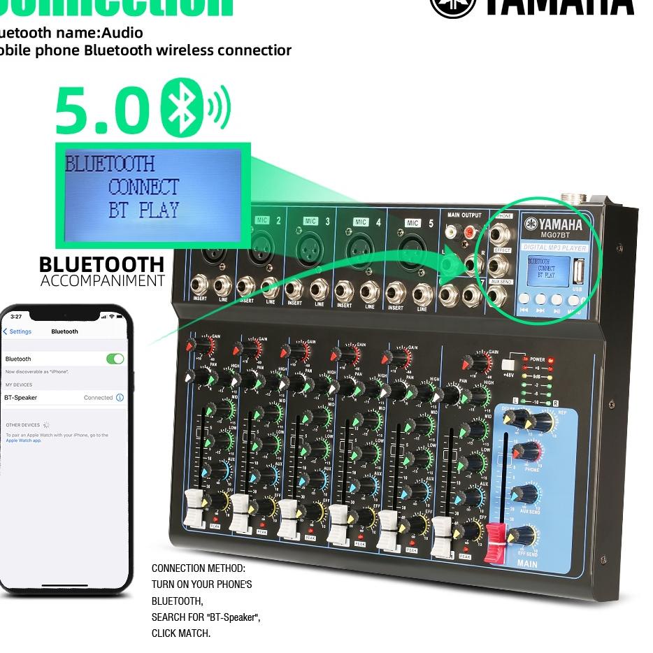 Siap Kirim.. YAMAHA MG04BT/MG07BT pencampur audio DJ MIXER AUDIO 4ch/7ch Mendukung pemutaran Bluetoo