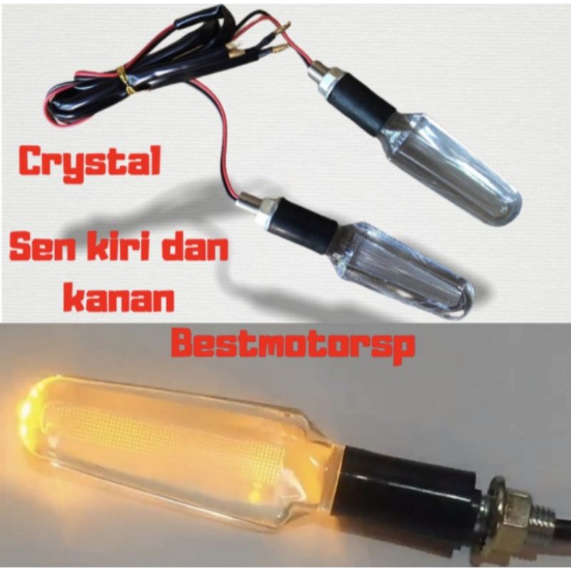 Lampu Sein Sen LED Flash Transparan kiri dan kanan Crystal Universal