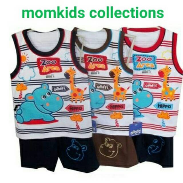 Setelan baju anak singlet kutung /set kaos kode B201