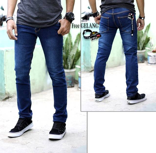 Celana Jeans Pensil Street Terbaru / Celana Panjang Pria Skiny Strech Fifty