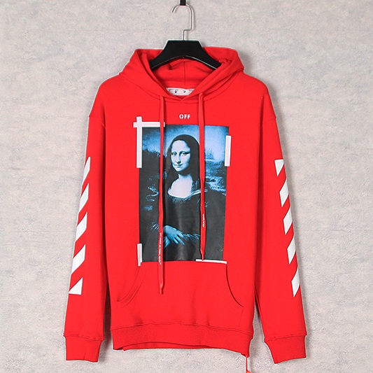 Hoodie Off White Monalisa Red Camo Oversize / Hoodie Off White Full Tag Made In Potugal