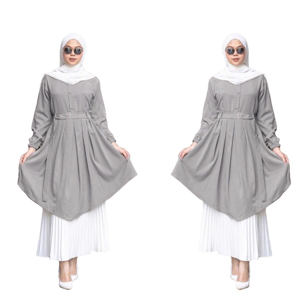 Tunik Amanda Terbaru 2022 Wanita Murah Polos Kekinian - Tunik wanita