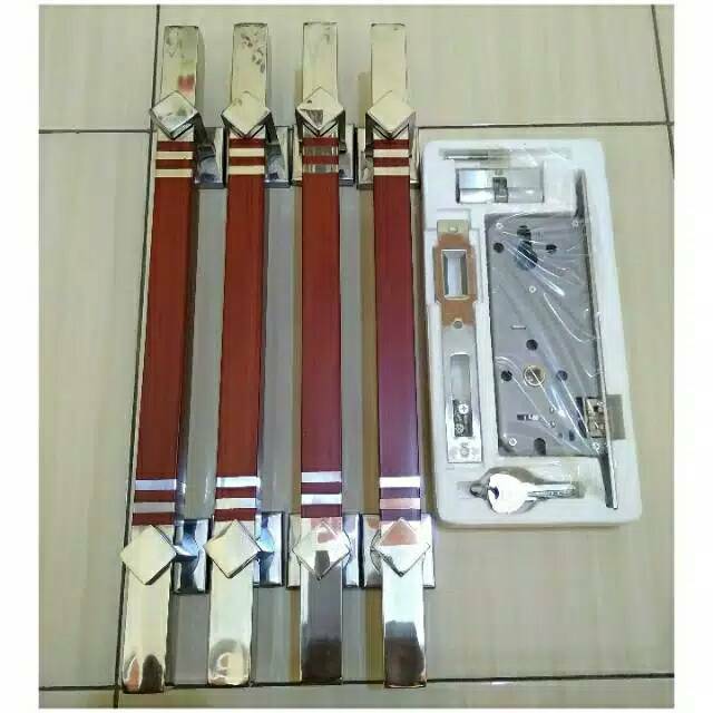 Handle Pegangan Pintu Rumah / gagang pintu Rumah STAINLESS model full 45 cm dan kunci