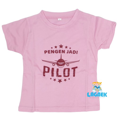 Kaos Anak Laki Laki Cita Cita Pengen Jadi Pilot Size SMLXL - Kaos Anak Tulisan Profesi - Kaos Anak Cowok Cewek