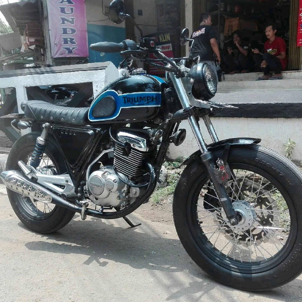 paket body japstyle triumph caferacer chopper bratstyle fullset buat scorpio mega pro cb thunder dll