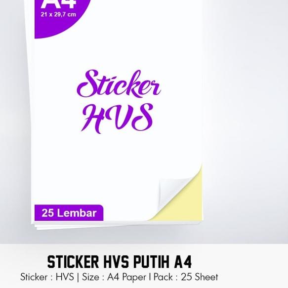 

✭ Stiker HVS Putih (A4 / 1 pack = 25 lbr) ✰