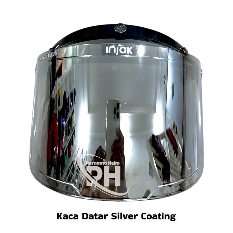 HELM BOGO RETRO CLASSIK KACA SILVER PELANGI