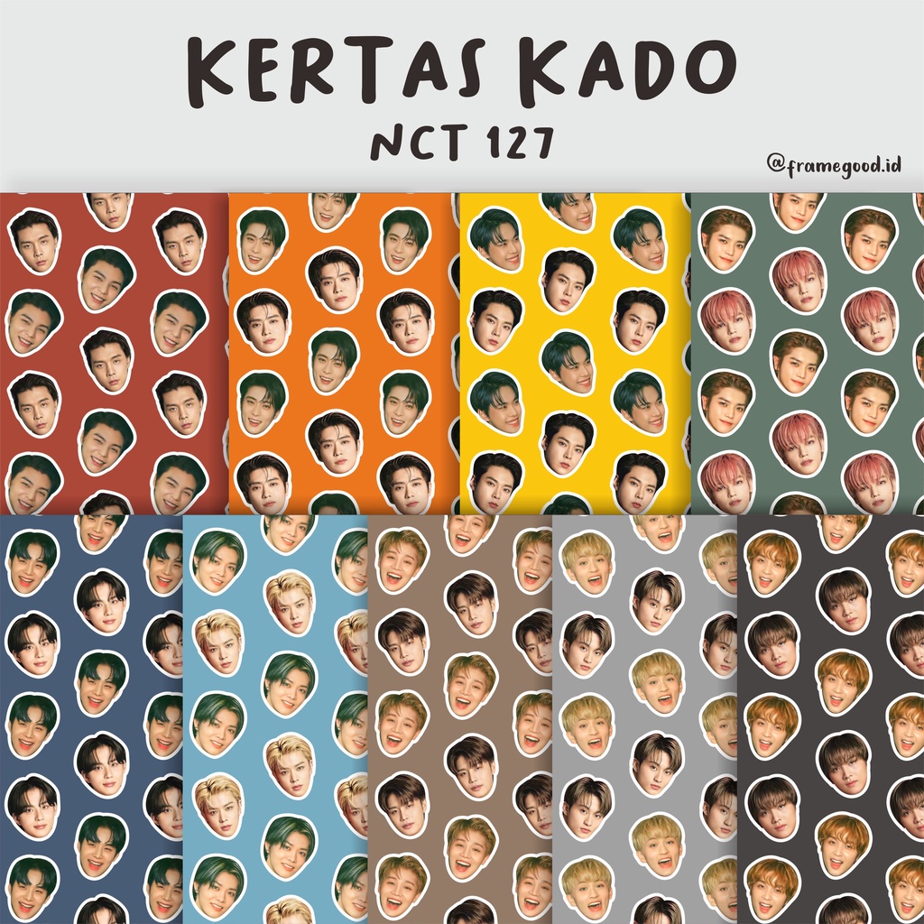 

kertas kado NCT 127 (ukuran A3+)/ doyoung johnny taeil jeongwoo jaehyun taeyoung yuta haechan mark