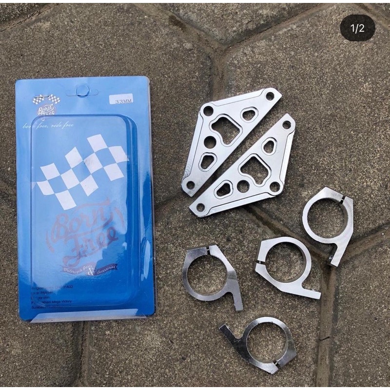 Kupingan pangkon lampu cnc dan cincin as 33 ninja asli cnc bukan cor bornfree Mos