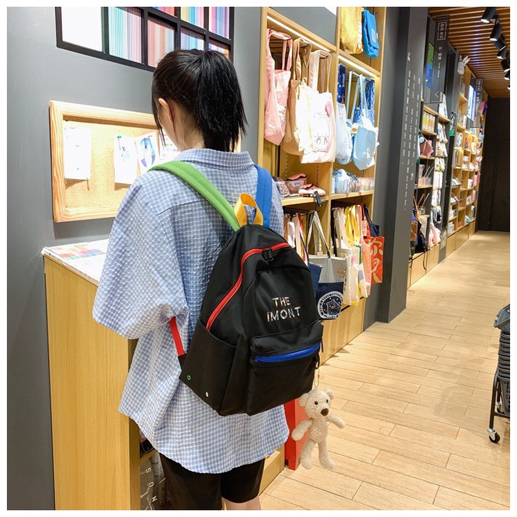 Tas ransel Kanvas wanita Korean Cotton canvas Macara backpack Import Hitam tas sekolah kuliah remaja