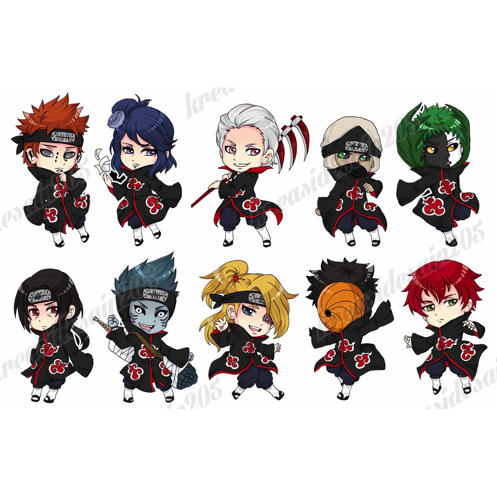 

stiker anime /akatsuki /naruto /stiker laptop /stiker / chibi /stiker a5