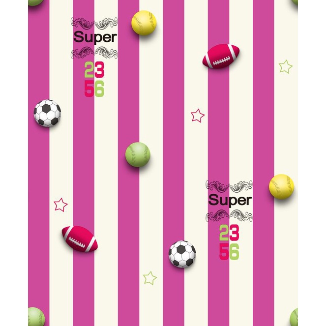 Wallpaper Dinding Vinyl Korea Timbul Salur Garis Biru Putih Sport (K14-2)