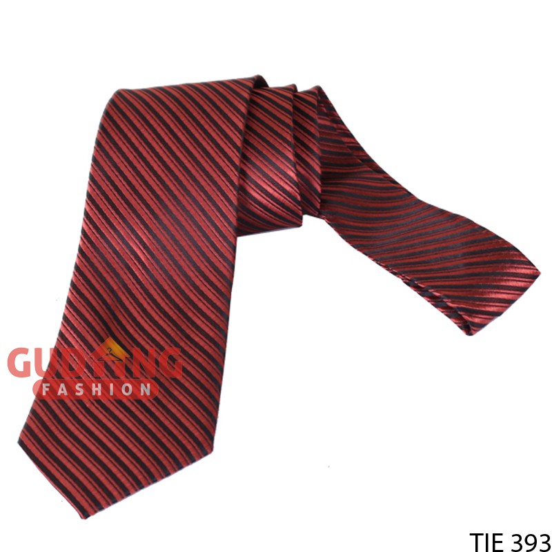 dasi polos pria motif salur TIE 393