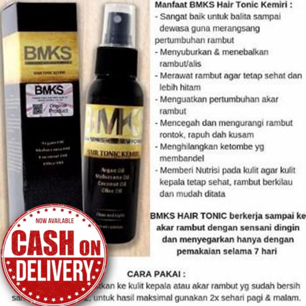 [COD] BMKS Hair Tonic Kemiri Memberi Nutrisi Pada Kulit Agar Kulit Kepala Tetap Sehat &amp; Rambut Berkilau - BPOM dan Original 100%