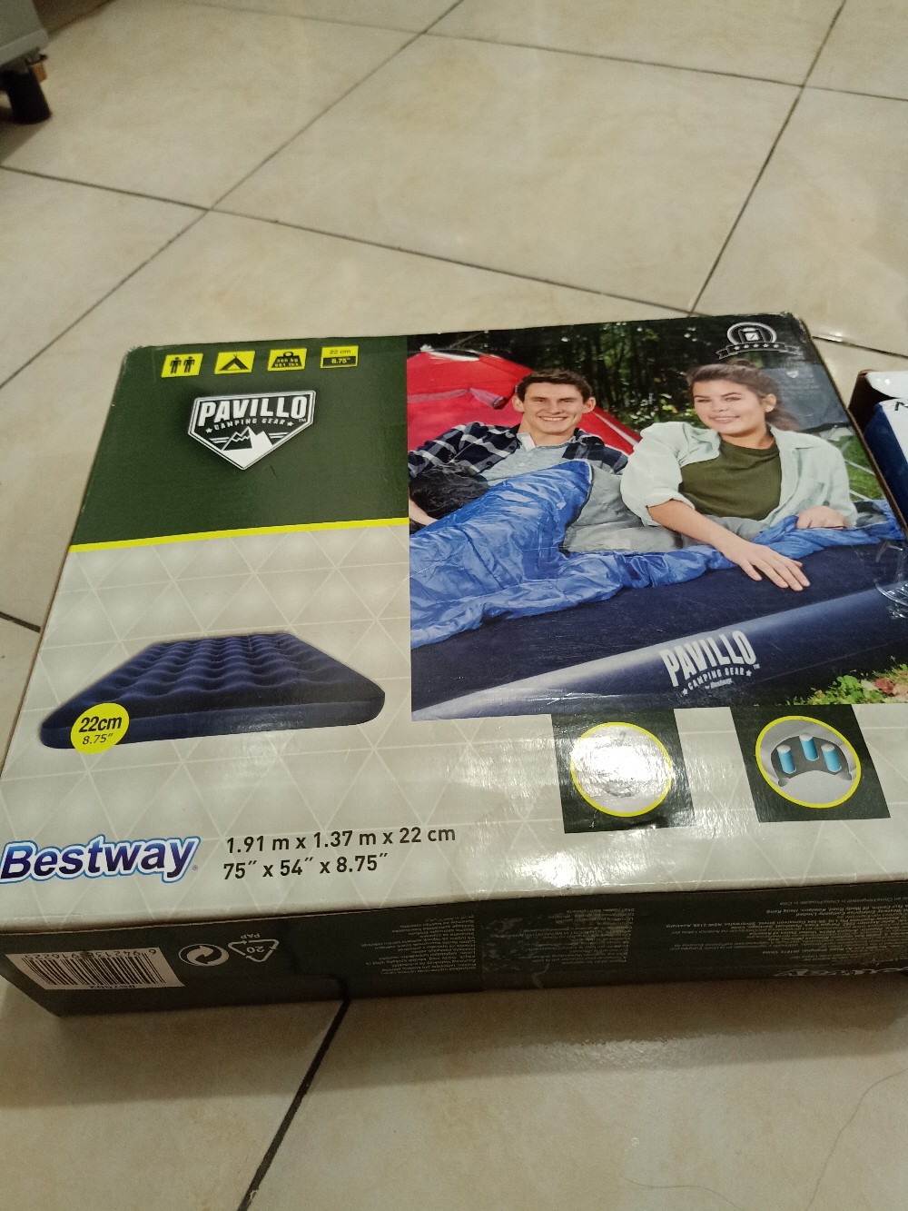 Bestway 67002 Kasur Angin Double Biru [191cm X 137cm] / Air Bed Double