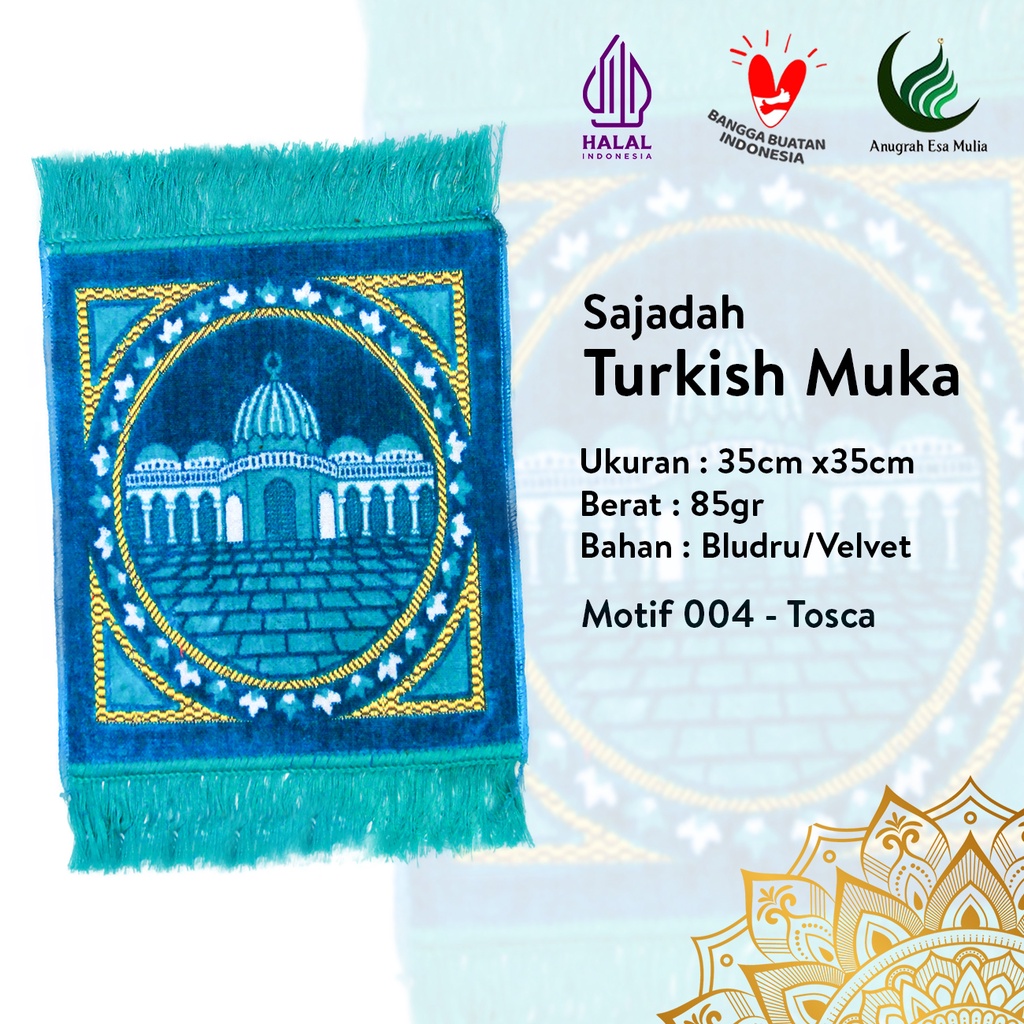 Sajadah Muka Tebal &amp; Lembut | Turkish Muka | Uk. 35x35 | Minimalis | Terlaris | Termurah | Terbaik | Lembut | Tebal | Travel | Simple