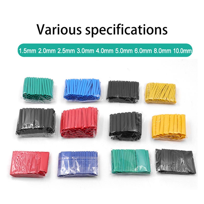 【530 pcs】Selongsong Bakar/Heat Shrink Tube Isolasi Bakar/Heat Shrink Tube Warna Warni/Heat Shrink Tubing Kit