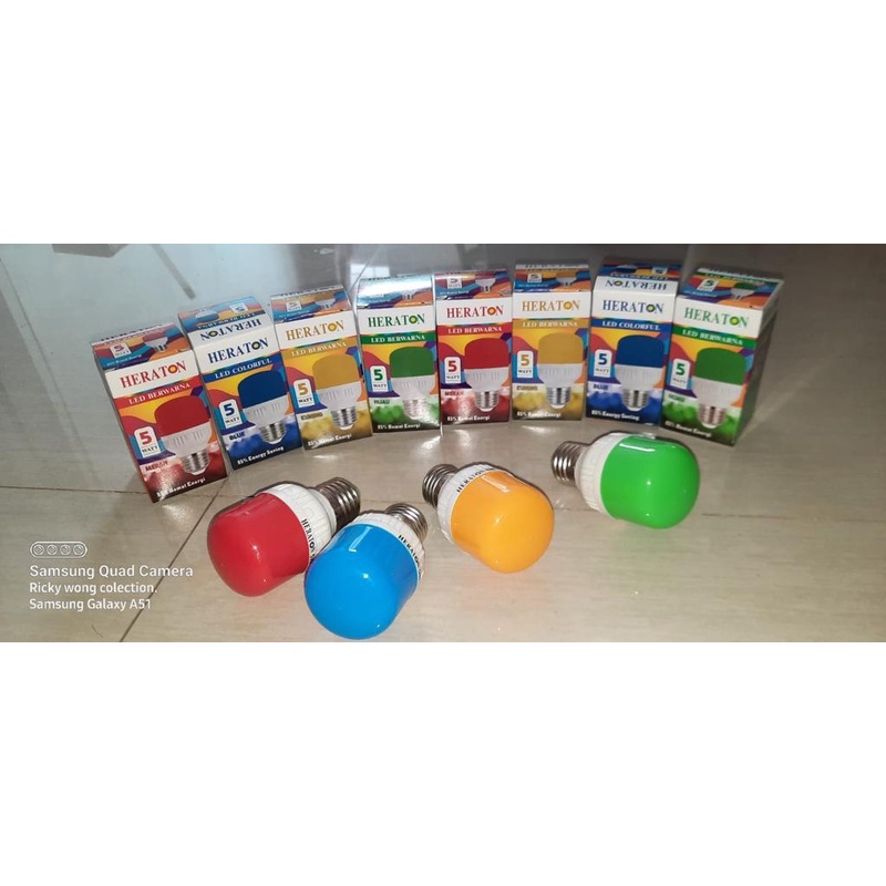 LAMPU LED WARNA WARNI 5 WATT HERATON / LAMPU  LED HIAS WARNA