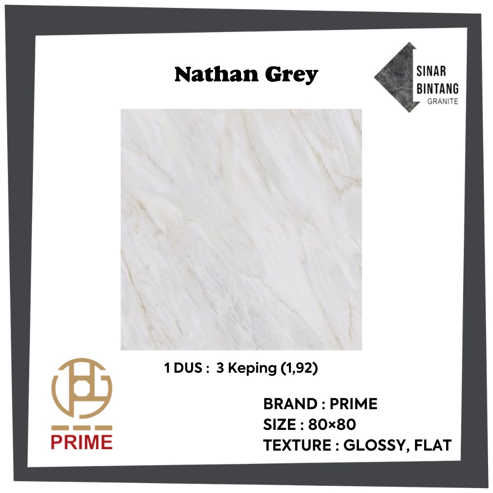 Granit 80X80 | Granit Lantai Nathan Grey PRIME