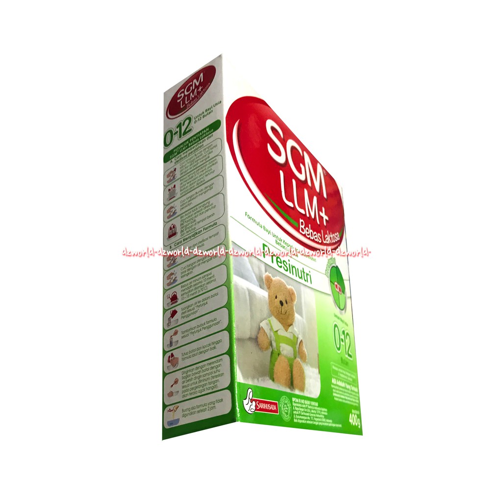 SGM LLM+ Bebas Laktosa 400gr 0-12 Bulan Susu Bayi Formula LLM Hijau