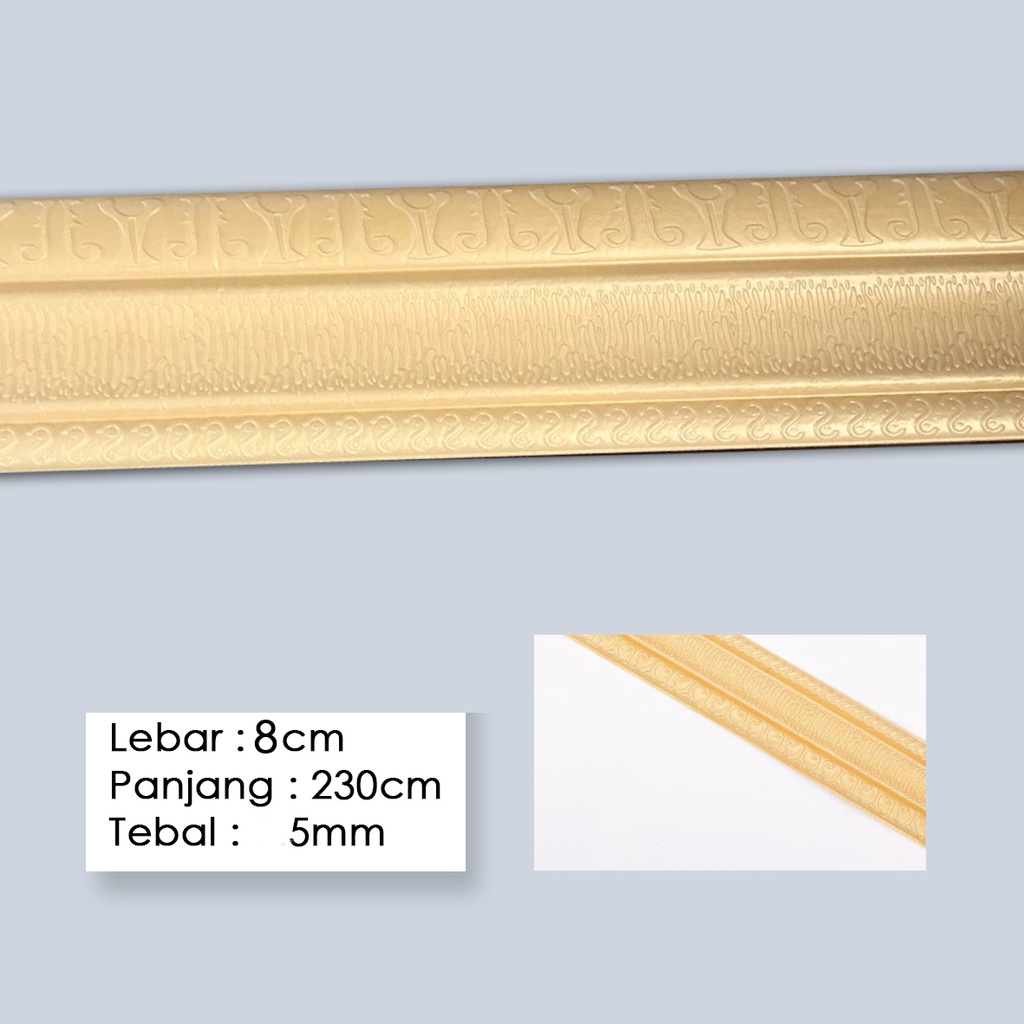 LIST BORDER FOAM 3D STICKER HIGHT QUALITY PANJANG 230CM-GOLD 8cm tebal 5mm