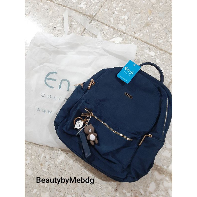 En-Ji by Palomino jenis Bianca Black Navy / Bianca Salem Tas Wanita Ransel ENJI