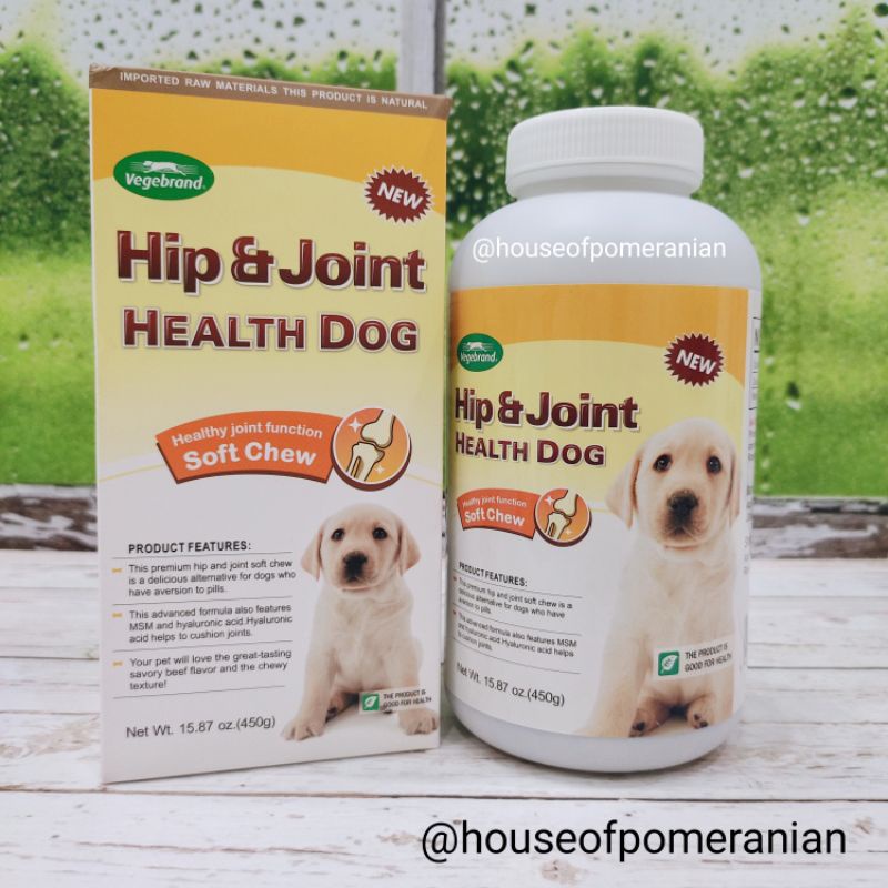 vegebrand HIP &amp; JOINT health dog soft chew 450gr vitamin sendi otot pinggul anjing