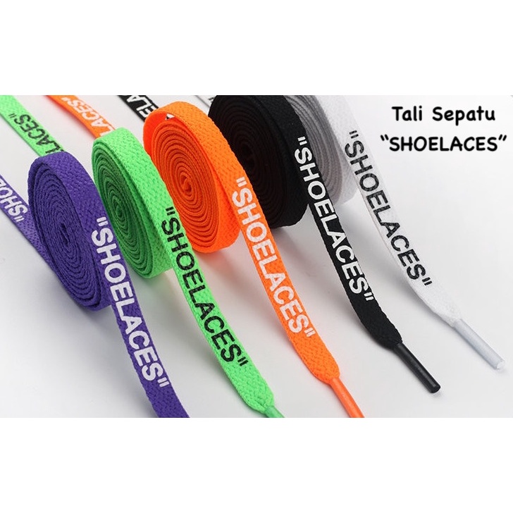 Tali Sepatu Motif ' SHOELACES '  Flat Cotton 120 cm * 8 mm