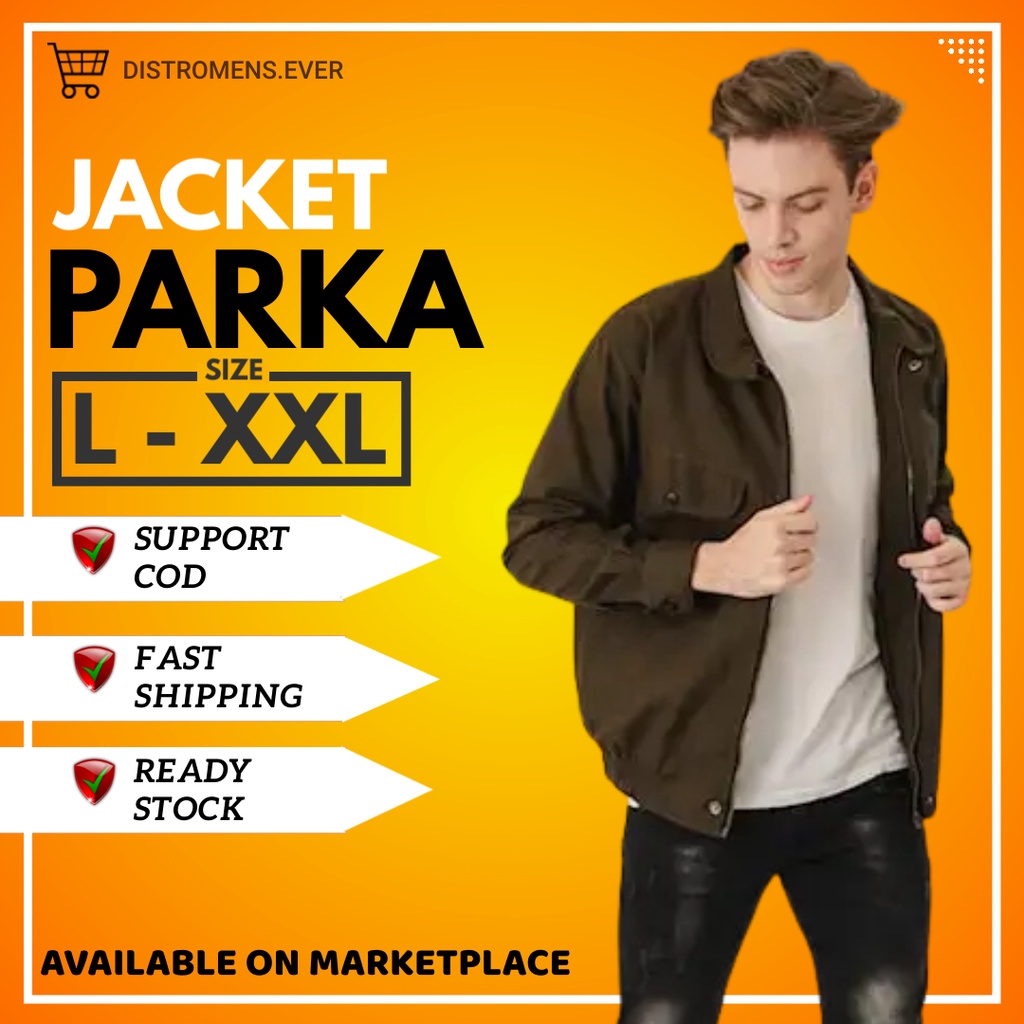 Jaket PARKA PRIA Dewasa Original 100% Full Resleting Sweater Cowok Jacket Distro Premium Murah Kekin