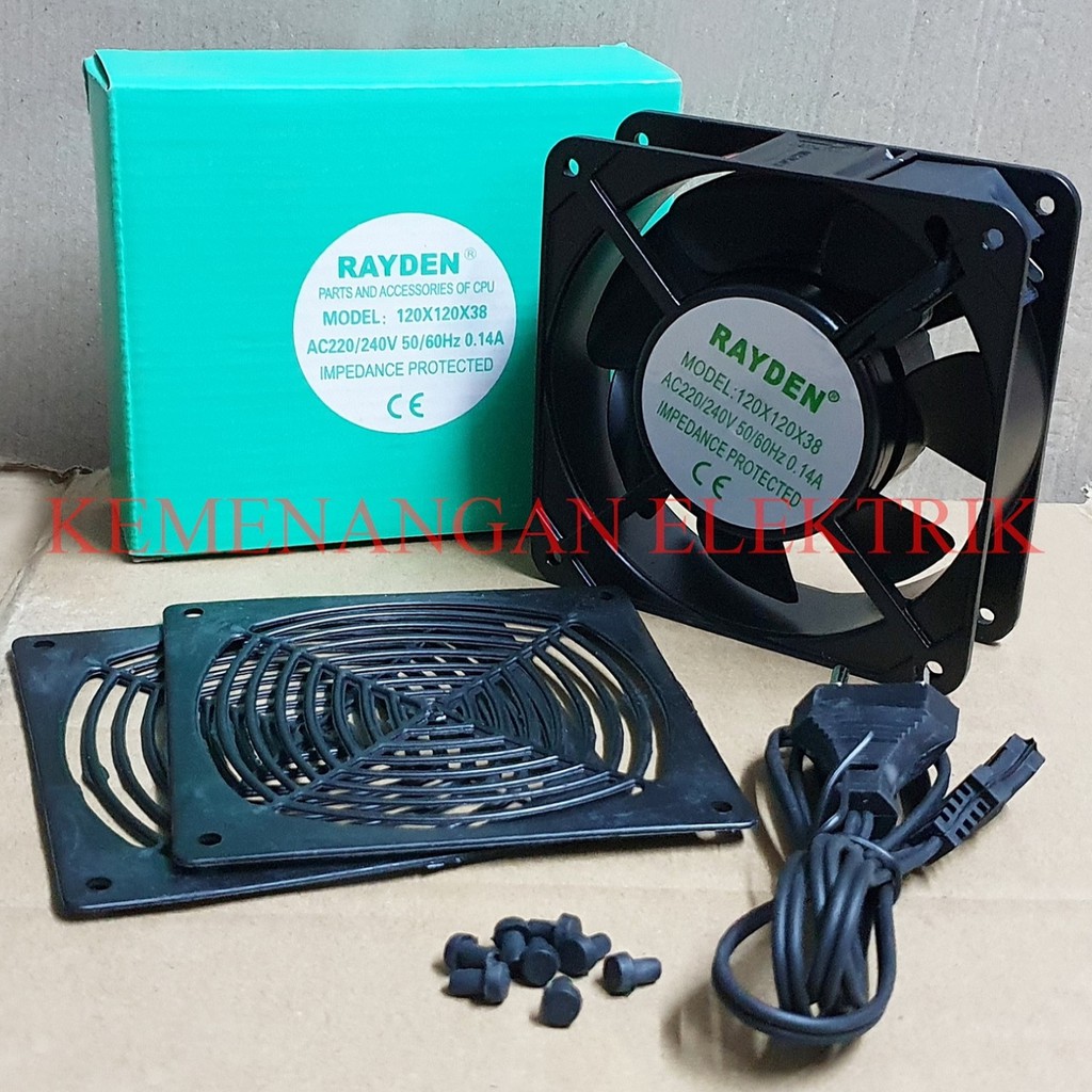 RAYDEN COOLING FAN AC 220V 12 X 12 X 3.8CM EXHAUST FAN KIPAS