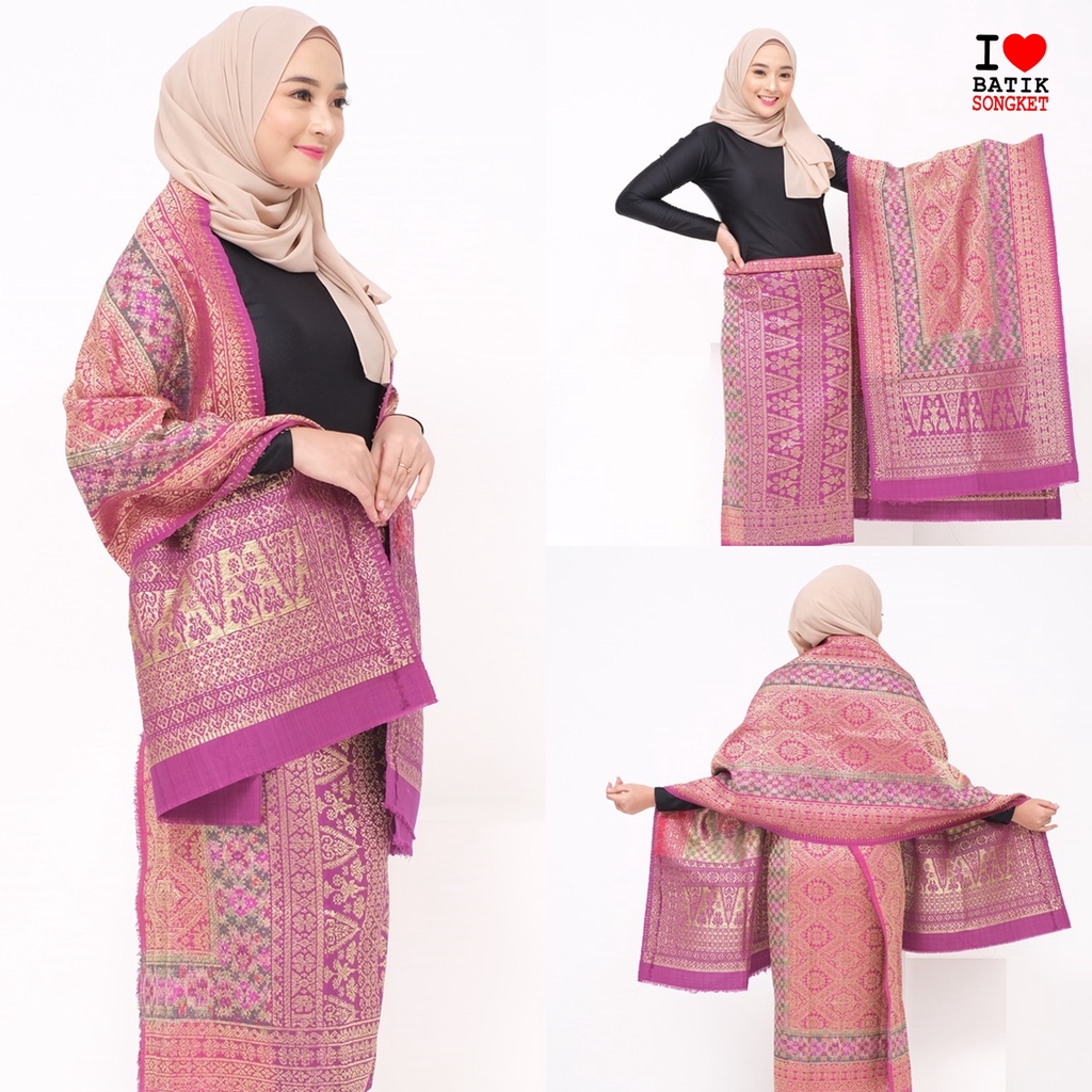 SONGKET PALEMBANG 3 DIMENSI LIMAR KANDANG UNGU TENUN BATAK ULOS