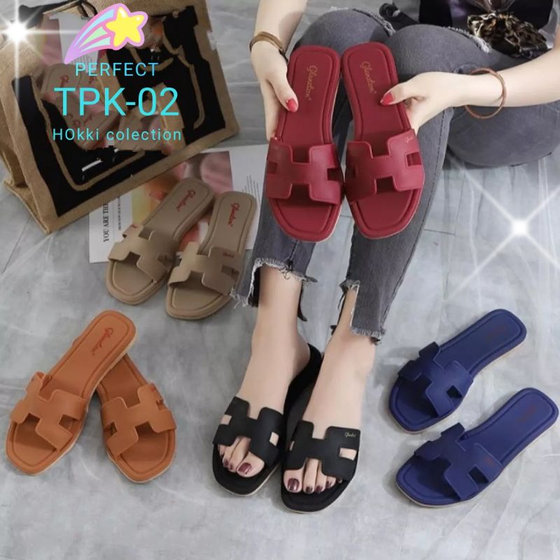 Sandal Karet Jelly Wanita Sandal Empuk Sandal Flat Wanita Murah Sandal Wanita Import