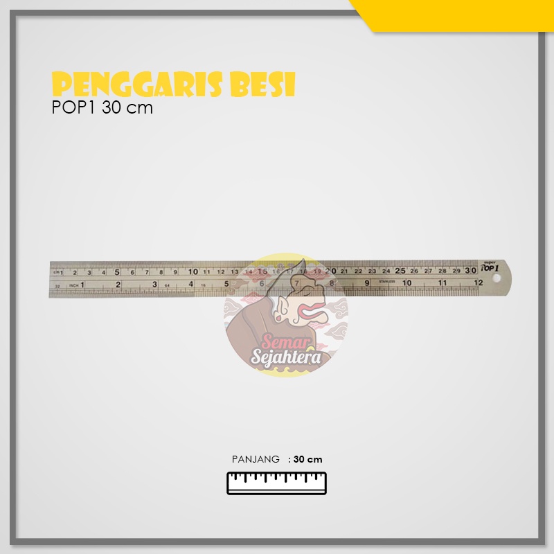 

[PCS] PENGGARIS BESI / RULER STEEL / MISTAR POP 1 30 CM