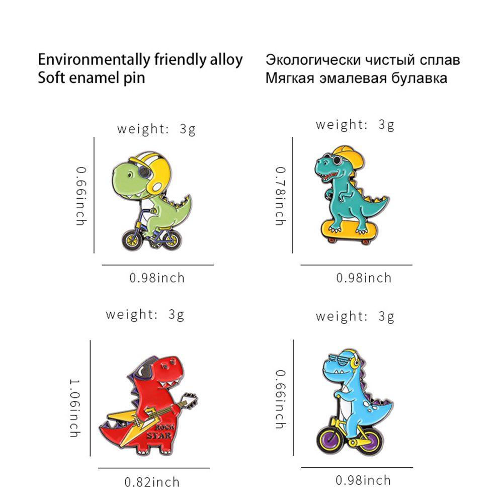 Bros Dinosaurus Nanas Hadiah Seni Musik Hewan Untuk Hadiah Siswa Perhiasan Paduan Kerah Pin Lencana
