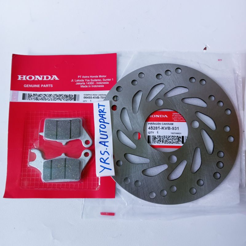 piringan cakram depan plus dispad Vario cbs Beat Scoopy ORI kvb