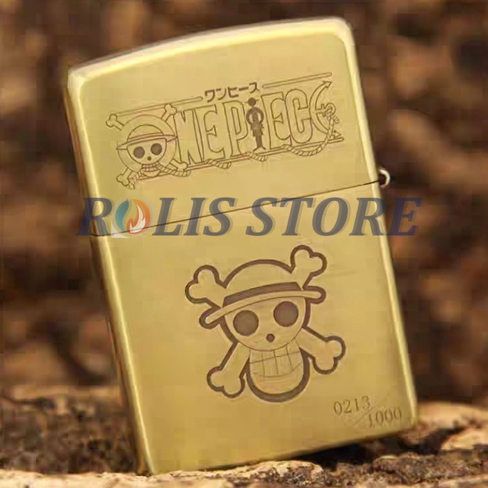 COD- Korek Zippo One Piece Gold Grafir 2 Sisi Special Edition Money D.Luffy Wanted Limited Premium Made In Usa - Free Box