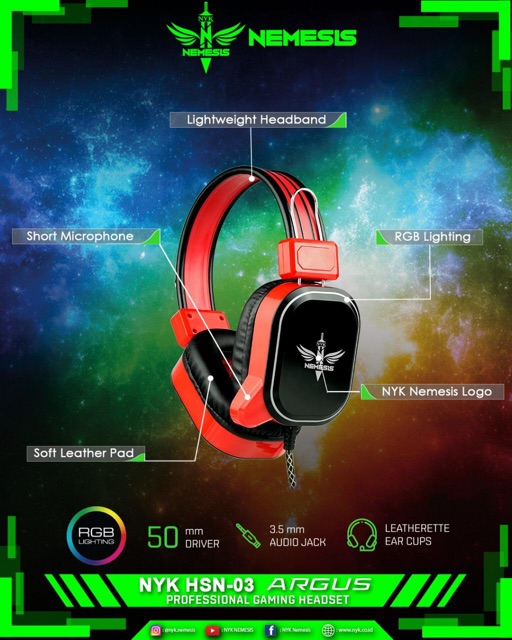 Headset Gaming NYK NEMESIS HSN-03 Argus