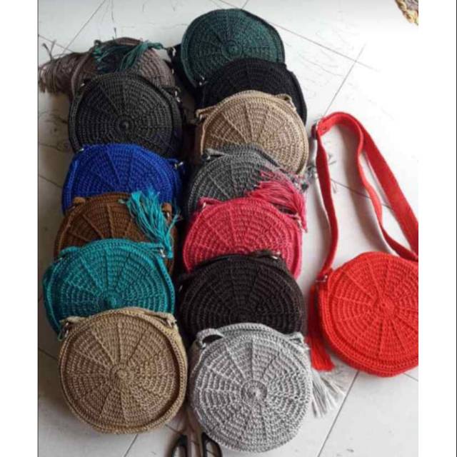 Tas rajut raisa diameter 20cm