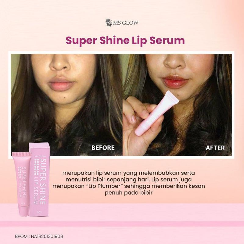 MSGLOW LIP SERUM BIBIR KERING LIP BALM GELAP PELEMBAB PINK MERONA