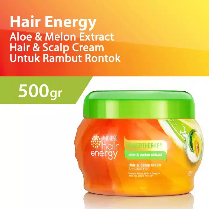 Makarizo Hair Energy Fibertherapy Hair &amp; Scalp Creambath Aloe &amp; Melon 500 gr