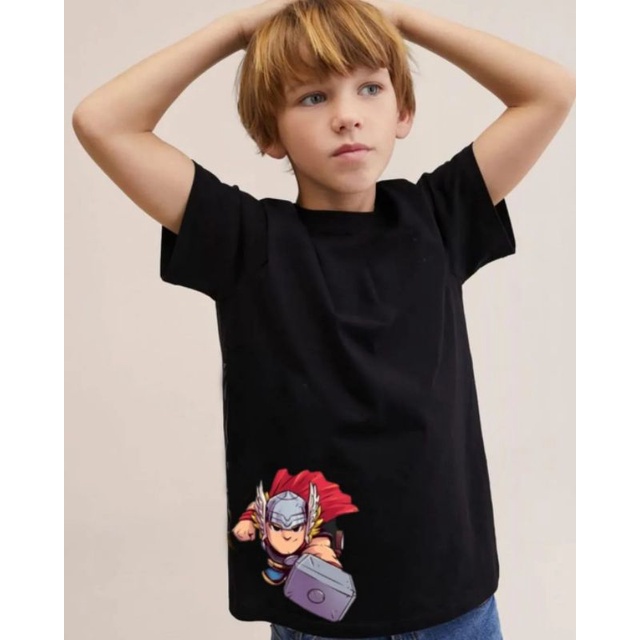 B203883 AMMIGO* ORIGINAL TSHIRT SUPERHEROES black thor Baju kaos anak laki-laki lengan pendek hitam 