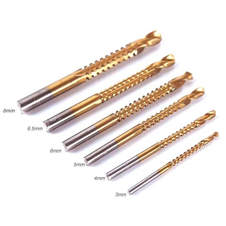 Mata Bor Potong Power Cutting hole Drill Saw HSS Steel 6 PCS Titanium