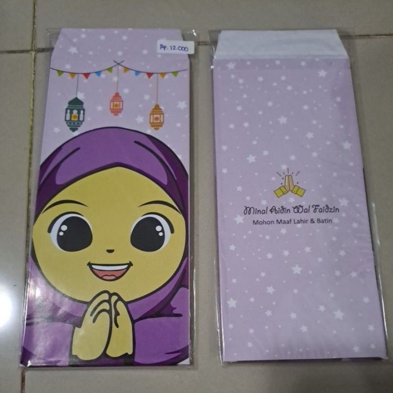 

amplop lebaran girl purple 1 pak isi 10pcs double tape request