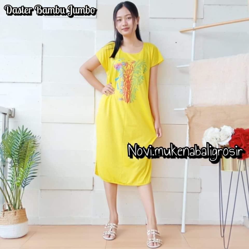 DASTER BAMBU JUMBO BALI KAIN HALUS-Kuning G034