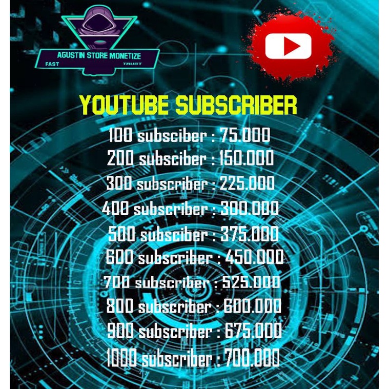 SUBSCRIBER YOUTUBE 100 - 700
