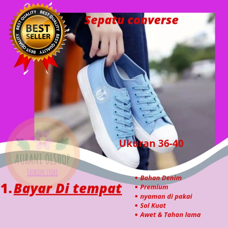 Sepatu Sneakers Kets Santai Wanita Cewek Import Murah Terbaru YS07 BIRU MUDA