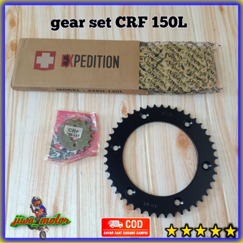 Jual Gear Set Crf 150l Black Series Supermoto Harian Dan Trabas Rantai