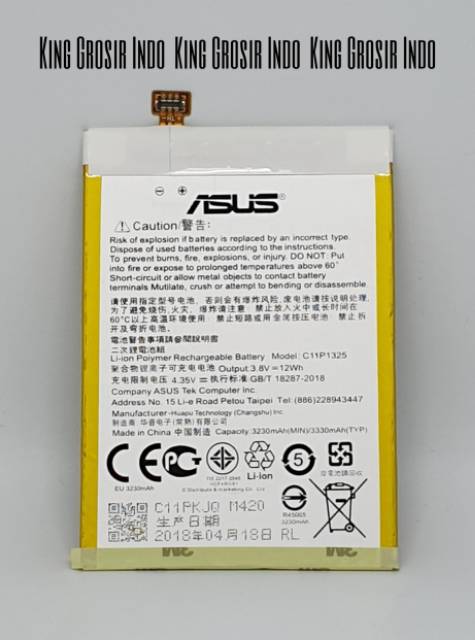 Baterai Asus Zenfone 6 C11P1325 ORIGINAL 100% Battery Batere Batre Batt Bat Bateray Asus Zenfone 6